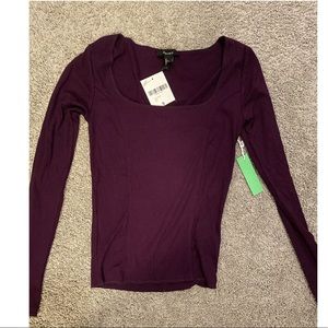 Forever 21 Ribbed Plum Long Sleeve Top